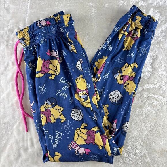 Disney Winnie the Pooh Pajama Pants "Taking It Easy" Cozy Blue - Picture 1 of 6